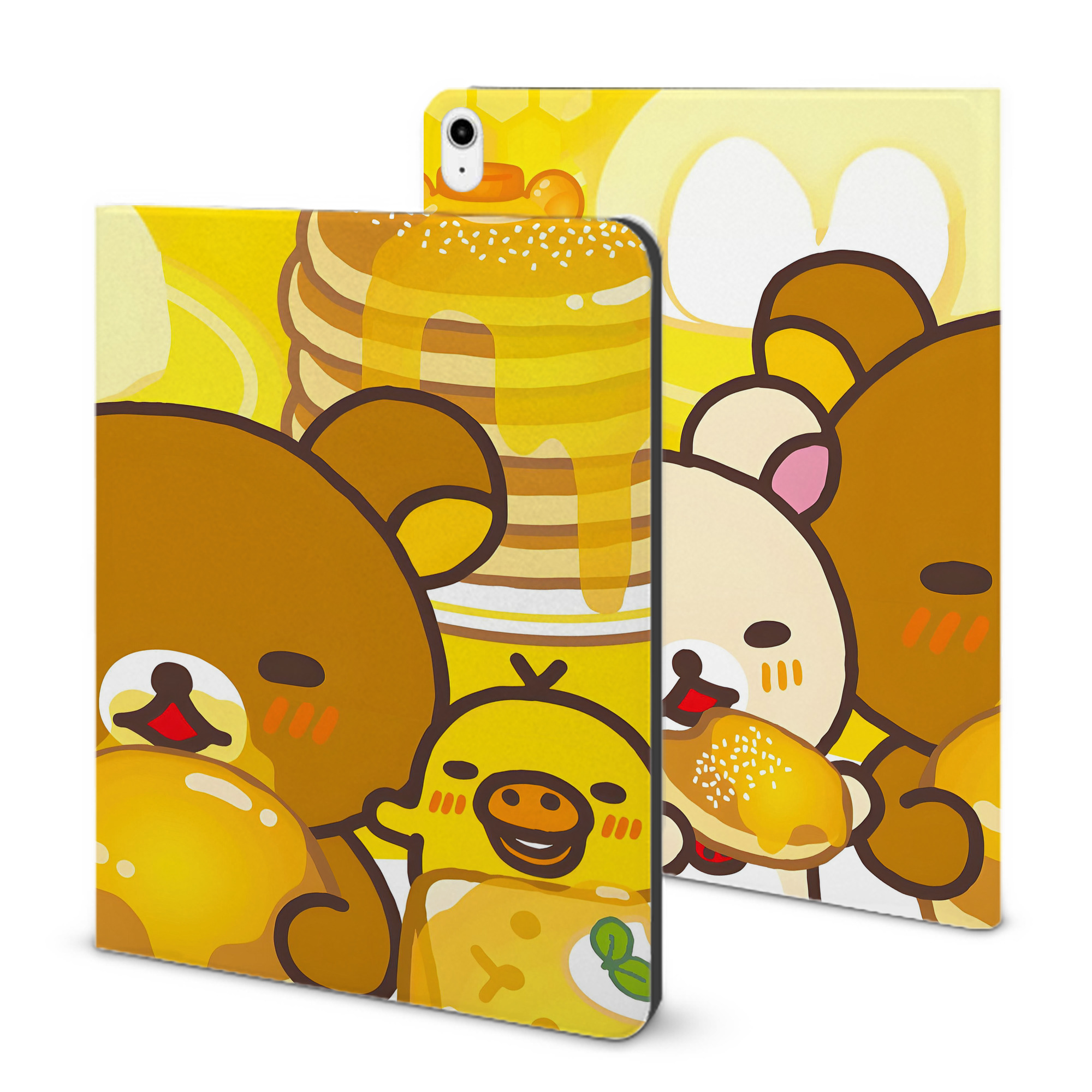 （画像用） リラックマ リラックマ キイロイトリ Rilakkuma Korilakkuma Kiiroitori IPadケース ペンホルダー付き ブックスタイルデザイン